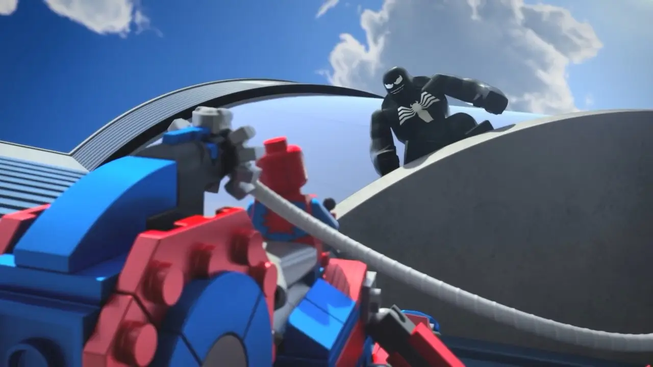 Кадр з фільму «LEGO Marvel Людина-Павук: Розлючений Веномом»