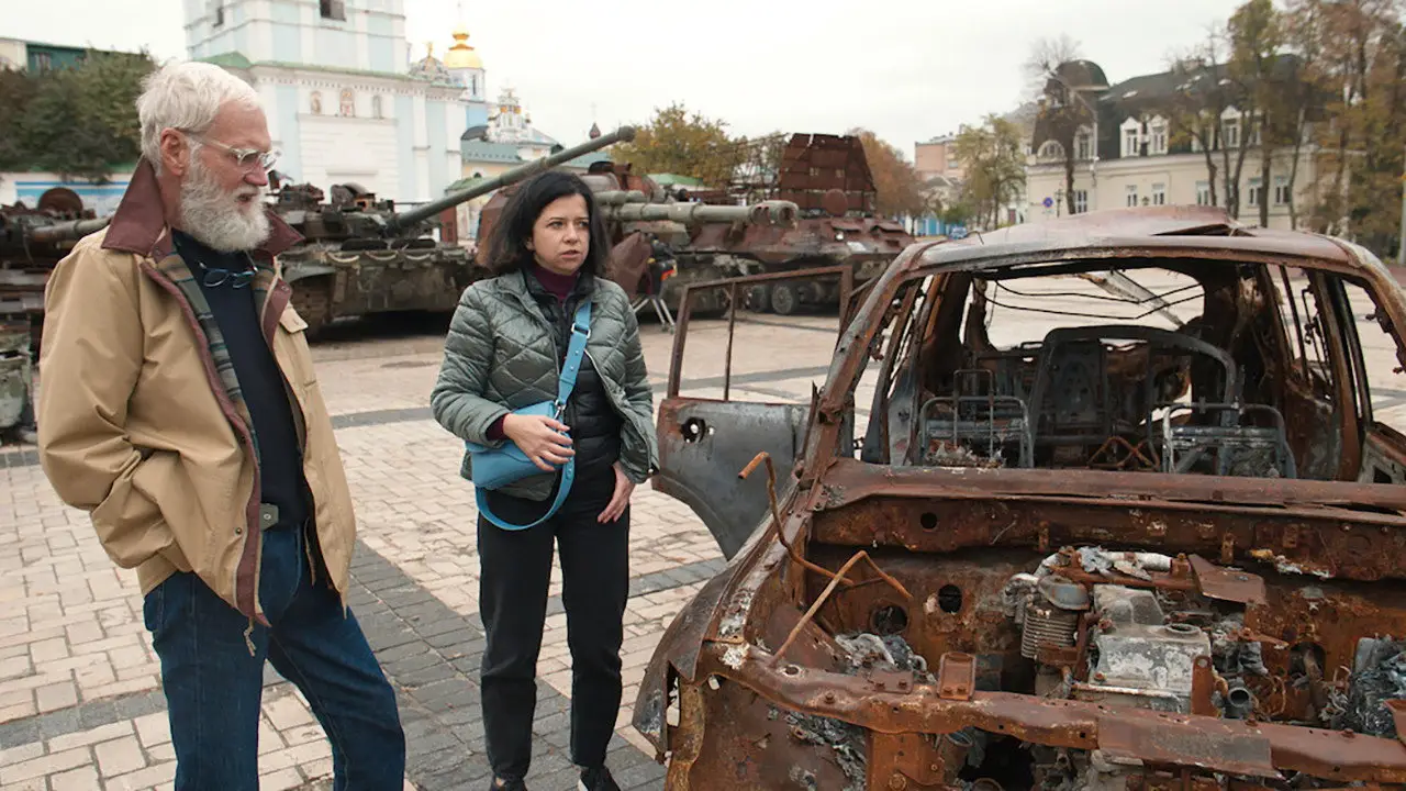 Кадр з фільму «Наступний гість Девіда Леттермана: Володимир Зеленський»